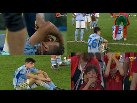 Spain 🇪🇸 crying after the lost || Spain 🇪🇸 vs Morocco 🇲🇦 || Fifa World Cup 2022