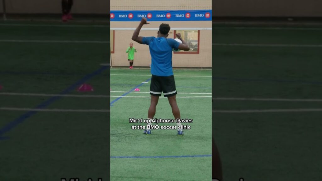 A little kid nearly injures Alphonso Davies.. 😬😂