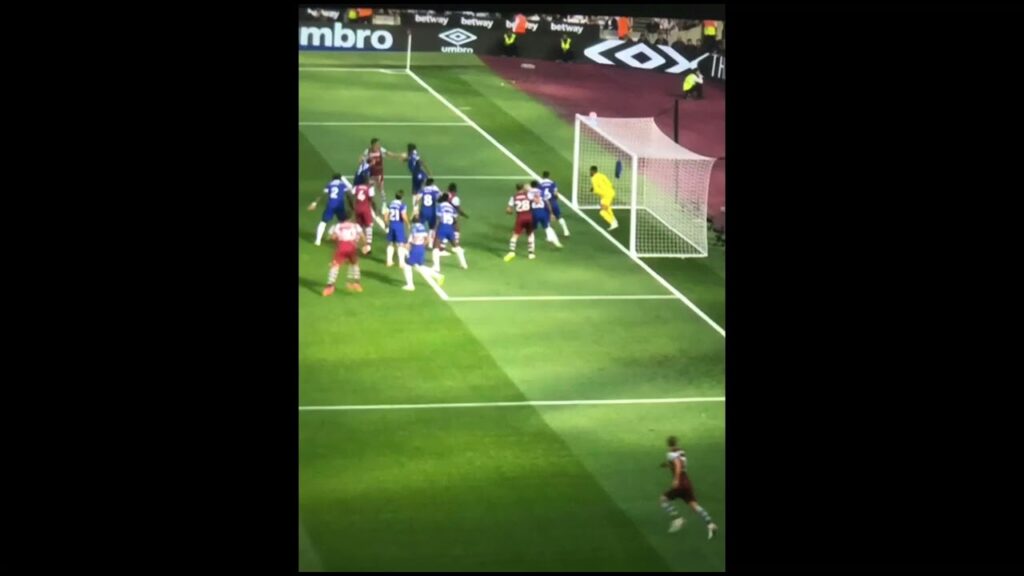 Goal Naïf Aguerd 1-0 West Ham vs Chelsea