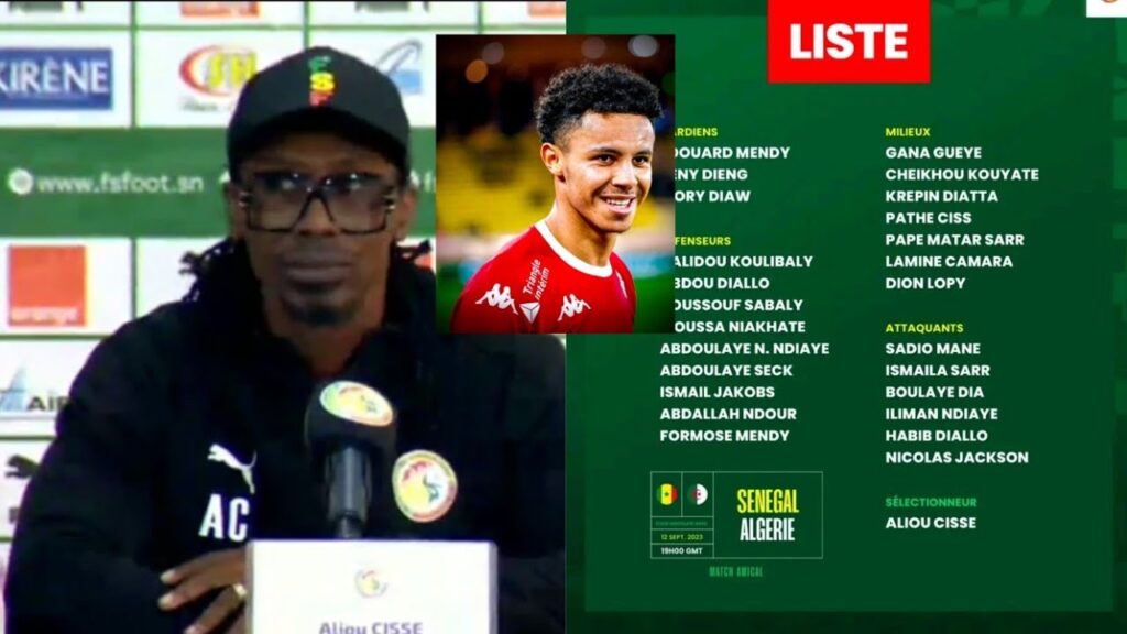 Voici les 25 lions convoqué par Aliou Cissé Sénégal vs Algérie, avec Lamine Camara sans Sofiane Diop