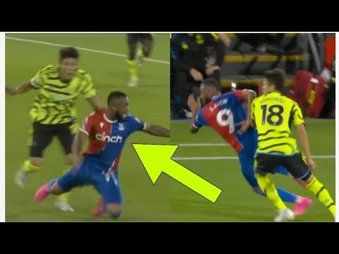 Did Takehiro Tomiyasu receive a particularly harsh red card when playing against Crystal Palace?