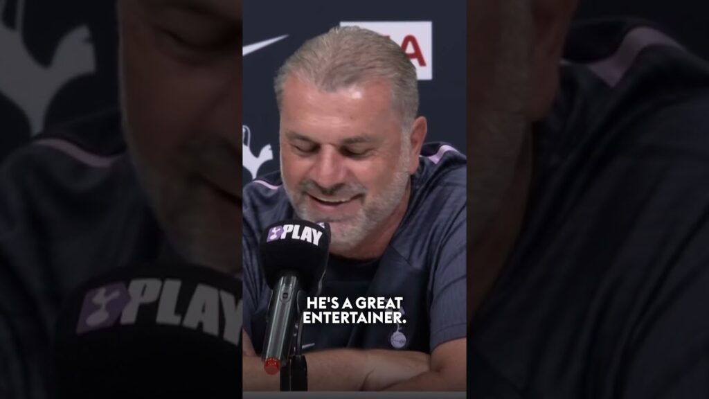 Ange Postecoglou reacts to Robbie Williams singing about him! 😅