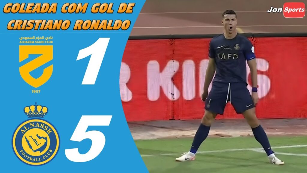 GOLEADA COM GOL DE CRISTIANO RONALDO | Al-Hazm 1 x 5 Al-Nassr | Gols | Campeonato Saudita 2023-24