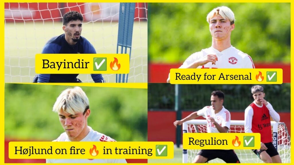 Regulion,Bayindir and Højlund first training for Manchester United ready for Arsenal 💪✅