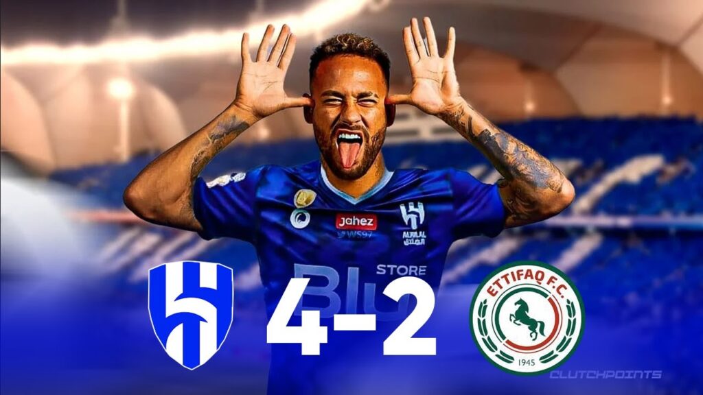 Al-Hilal vs Ettifaq Neymar debut for Al-hilal first goal 2023