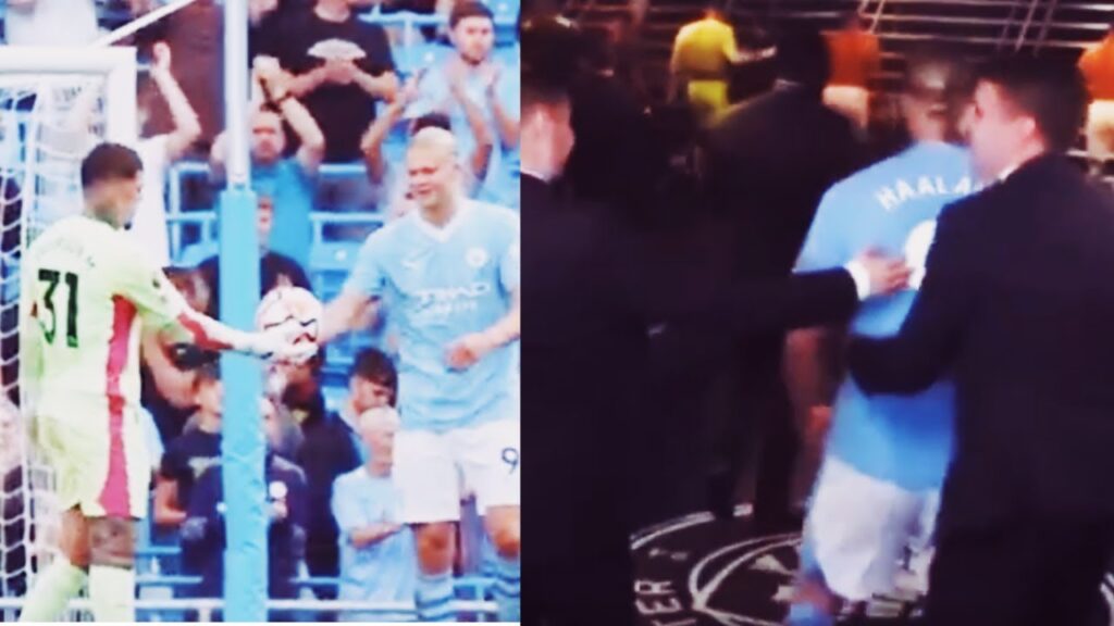 Ederson gives "Hat-trick" ball to Haaland!! 💪⚽