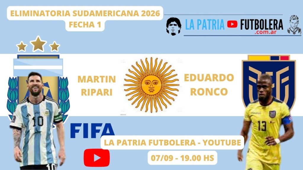 ARGENTINA - ECUADOR, en vivo (Relata Martin Ripari, comenta Eduardo Ronco)