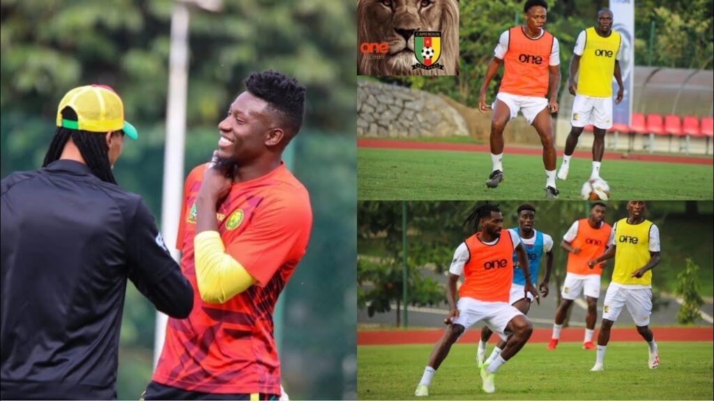 Complicité entre #onana et rigobert song. Quelques images de la 1ère sortie des #lionsindomptables
