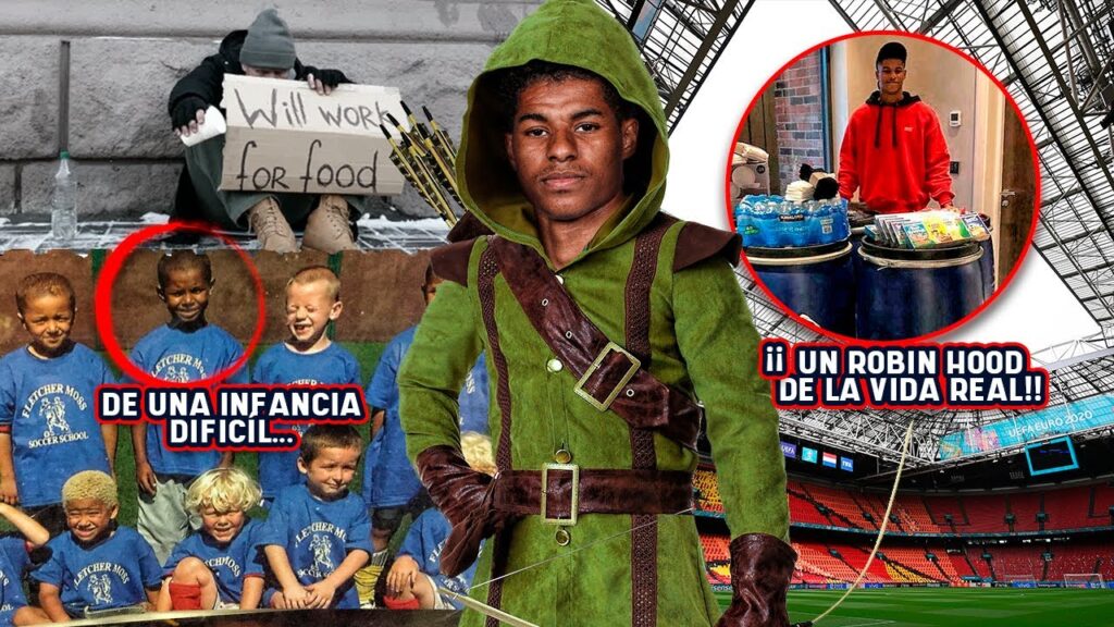 ¡La TRISTE HISTORIA de MARCUS RASHFORD, de no tener para COMER a ser el ROBIN HOOD de la vida real!