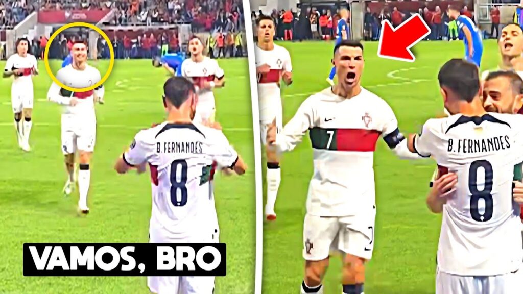 Cristiano Ronaldo Celebrate a Goal with Bruno Fernandes vs Slovakia 😍❤️