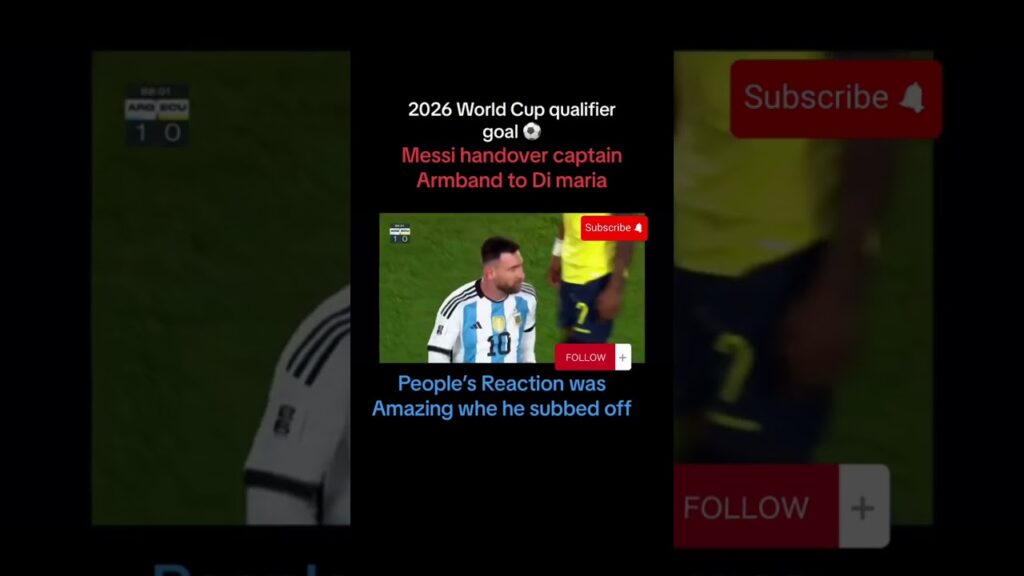 MESSI handover captain armband to Di Maria | People reaction when he subbed off
