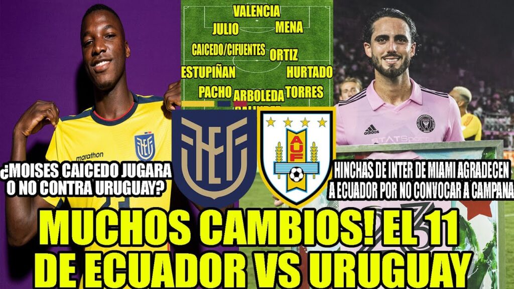 CON MUCHOS CAMBIOS EL 11 DE ECUADOR VS URUGUAY! ¿MOISES CAICEDO JUGARA O NO CONTRA URUGUAY? Y MAS