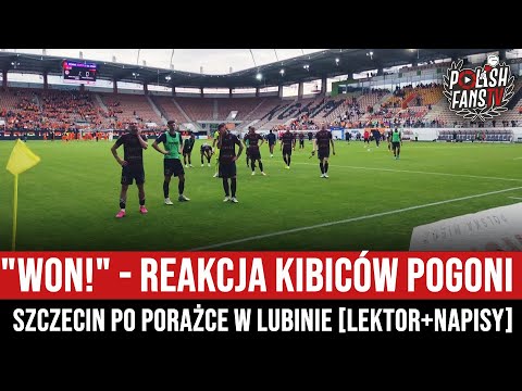 "WON!" - reakcja kibiców Pogoni Szczecin po porażce w Lubinie [LEKTOR+NAPISY] (03.09.2023 r.)
