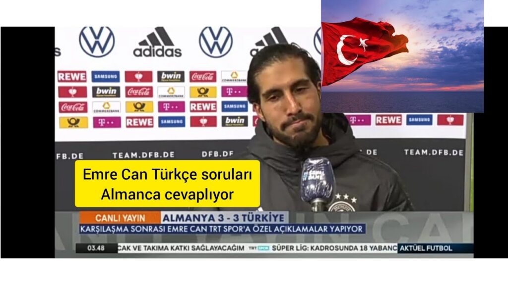 Almanya 3-3 Türkiye maç sonu Emre Can Türkçe sorulara Almanca cevap vermesi