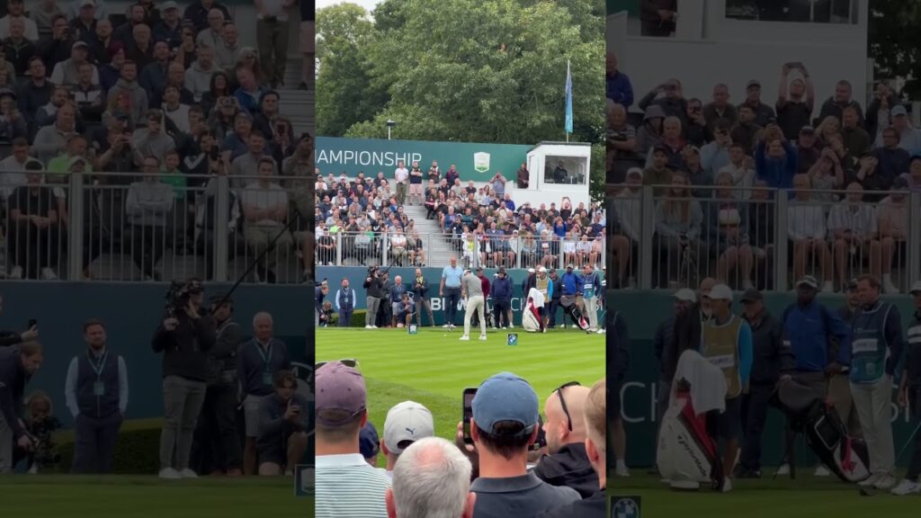 Real Madrid & Spurs Star Gareth Bale Hitting Driver At The BMW PGA Championship With Rory Mcilroy
