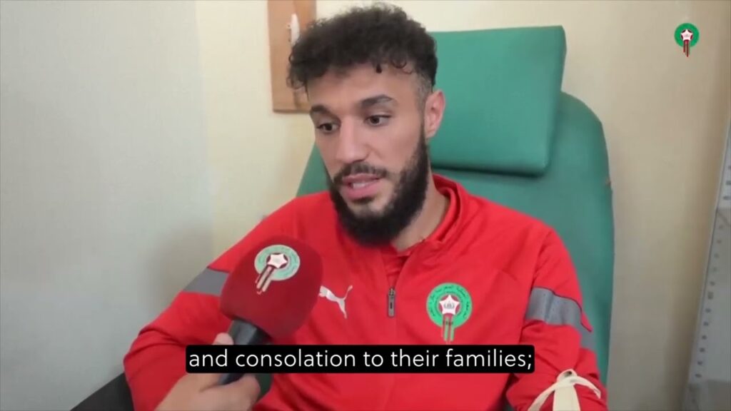 Morocco's national football team donate blood to help earthquake victims｜Mazraoui｜FC Bayern｜المغرب