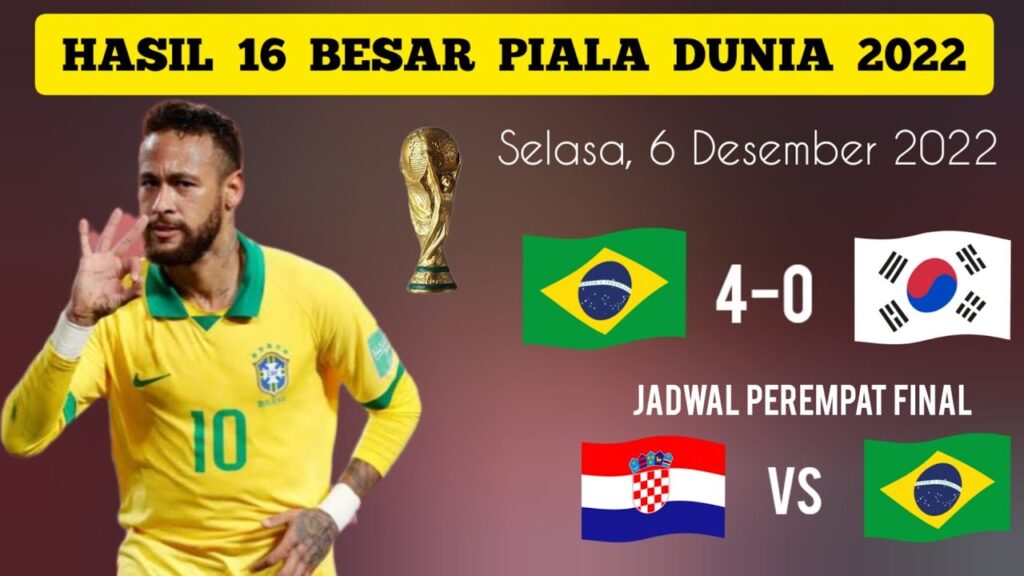 BRAZIL VS KOREA SELATAN 🏆 Hasil Piala Dunia Tadi Malam, Skor Babak Pertama