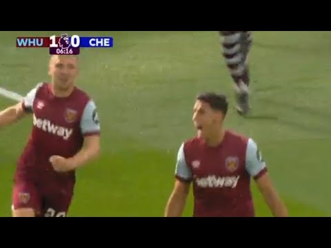 But de Nayef Aguerd, West Ham vs Chelsea (3-1) Tous les buts et faits saillants prolongés.