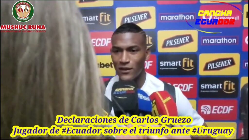 Declaraciones de Carlos Gruezo Jugador de #Ecuador sobre el triunfo ante #Uruguay