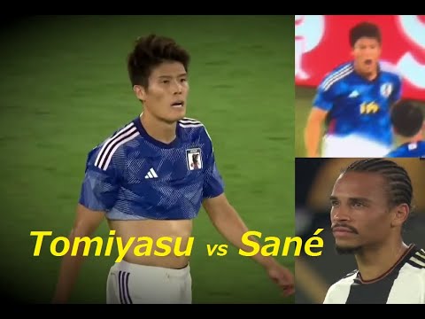 冨安 vs サネ 【魂の咆哮】 Takehiro Tomiyasu showed  Leroy Sané his impressive defensive skills！Germany×Japan
