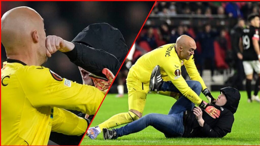 Marko Dmitrovic ATTACKED vs pitch invader Marko Dmitrovic ATTACKED vs pitch invader