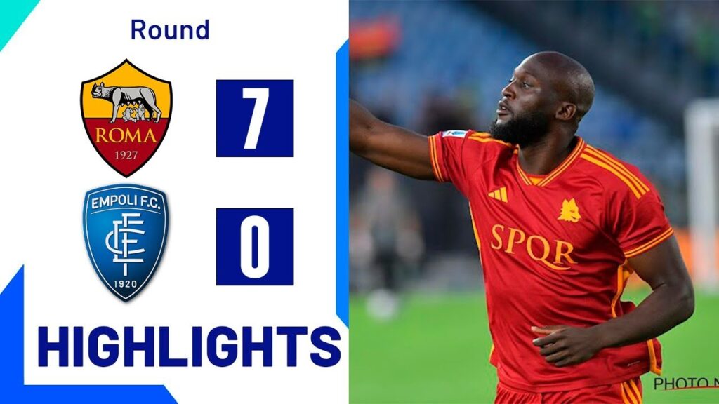 gol de Romelu Lukaku oggi | Lukaku goal | Roma vs Empoli 7-0 Extended Highlights | Serie A 2023/24