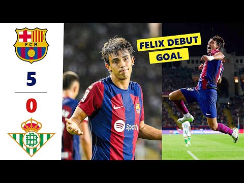 🔴🔵 João Félix Debut Goal & Assist - Cancelo Golazo - Barcelona 5-0 Real Betis Highlights!
