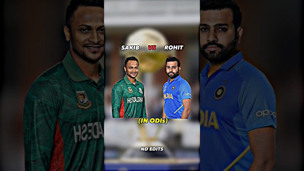 Rohit Sharma vs Sakib Al Hasan in ODIs 🥶🥵#shorts #ytshorts