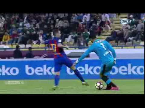 The goalkeeper Yasser Al Mosailem great skill vs Fc Barcelona HD