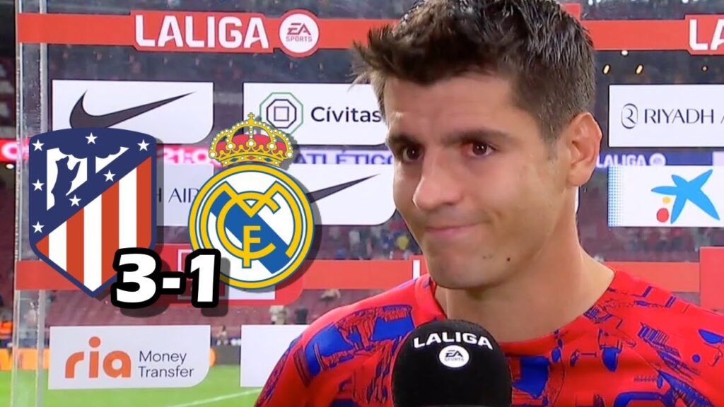 LA REACCION DE ALVARO MORATA TRAS DOBLETE Y VICTORIA ATLETICO DE MADRID 3-1 REAL MADRID