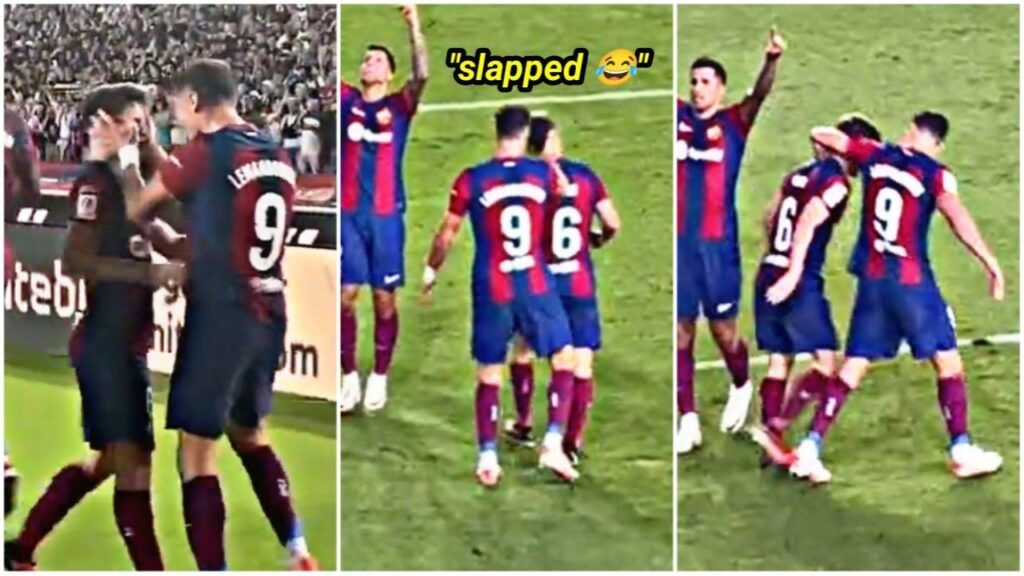 The way Lewandowski thanked Gavi was very cute after Gavi assisted Cancelo's goal vs Celta Vigo 😊❤