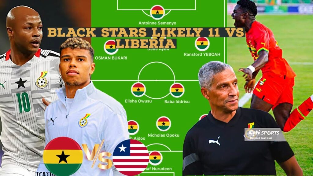 This Is Black Stars Surprising Starting 11 Likely To Be Used Vs Liberia, Ghana🇬🇭 Vs Liberia🇱🇷
