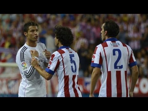 Cristiano Ronaldo Punches Diego Godín in the Face - Atletico Madrid Vs Real Madrid - 2014 - (HD)