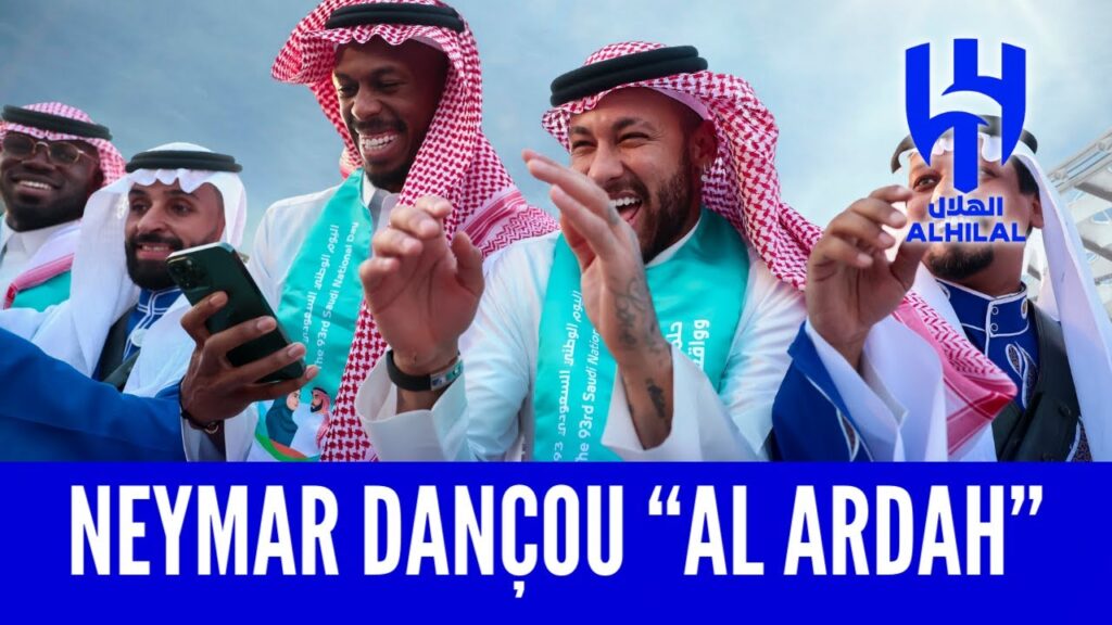 Neymar se une à festividades do Dia Nacional ao dançar "Al Ardah" com estrelas do Al Hilal