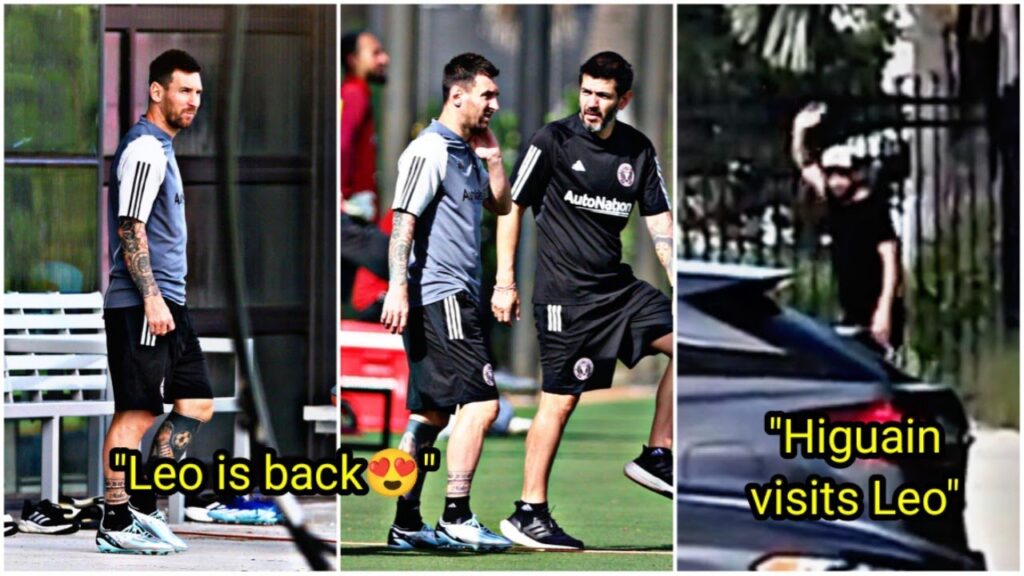 Gonzalo Higuaín visits Lionel Messi at Inter Miami training ground 🇦🇷🐐