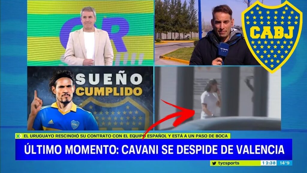 Así se retiraba Cavani del Valencia para sumarse a Boca...