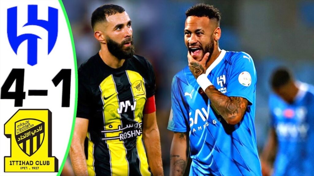 Al Hilal vs Al Ittihad 4-1 - NEYMAR vs BENZEMA - All Goals and Highlights 2023