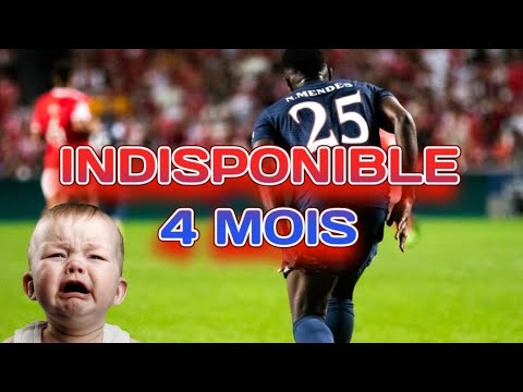 NUNO MENDES🇵🇹INDISPONIBLE 4 MOIS❌️COUP DUR POUR PARIS🟥🟦