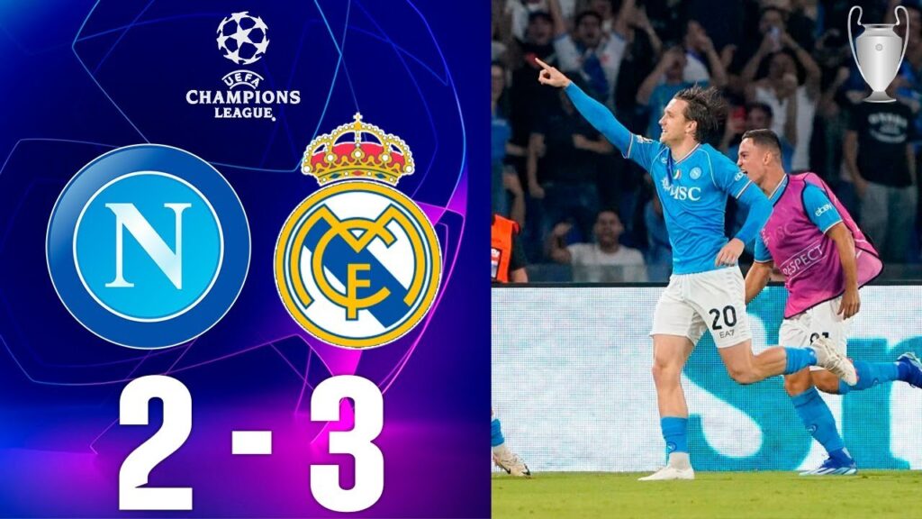 gol de Piotr Zieliński oggi | Napoli vs Real Madrid 2-3 Extended Highlights | UEFA Champions League