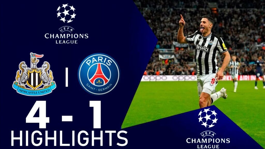 Fabian Schär Goal | Newcastle vs PSG 4-1 Extended Highlights | UEFA Champions League 2023/24