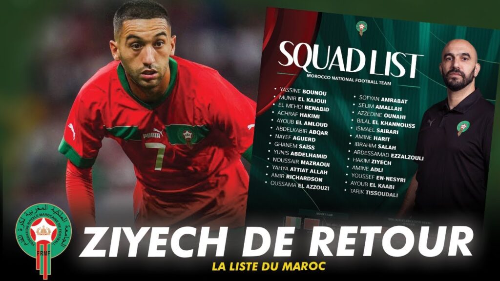 Maroc: la liste de Regragui contre la Côte d'Ivoire et le Liberia