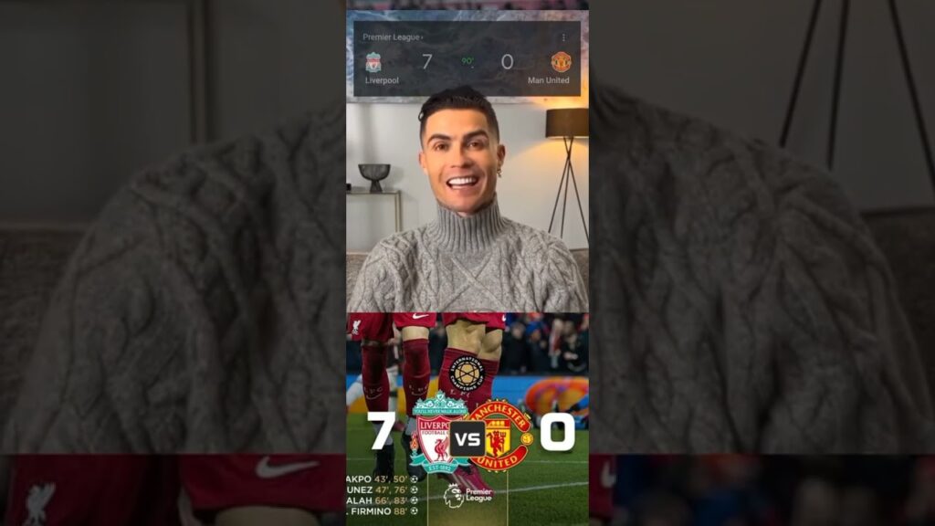 Ronaldo reaction Liverpool beat united #football #messi #cr7 #neymar #ronaldo