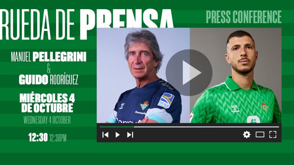 🚨 DIRECTO | Rueda de prensa de Manuel Pellegrini y Guido Rodríguez previa al #RealBetisSparta ⚽💚
