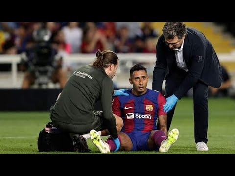 Raphinha injured vs Sevilla #laliga #football #barcelona