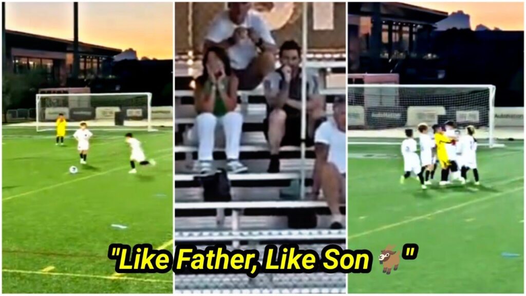 Lionel Messi's reaction as his son Mateo scores a free kick at the Inter Miami academy 🐐🚀😊