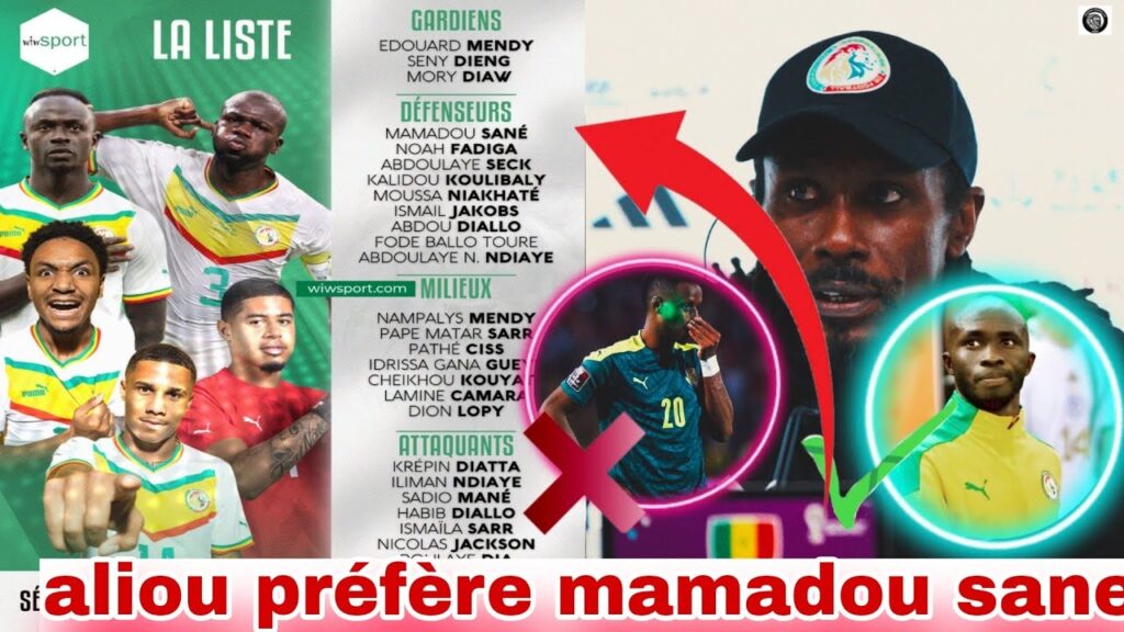 Sénégal 🇸🇳 vs Cameroun 🇨🇲 16 octobre en France 🇲🇫( à Lens) aliou cisse dévoile la liste des 26 lions