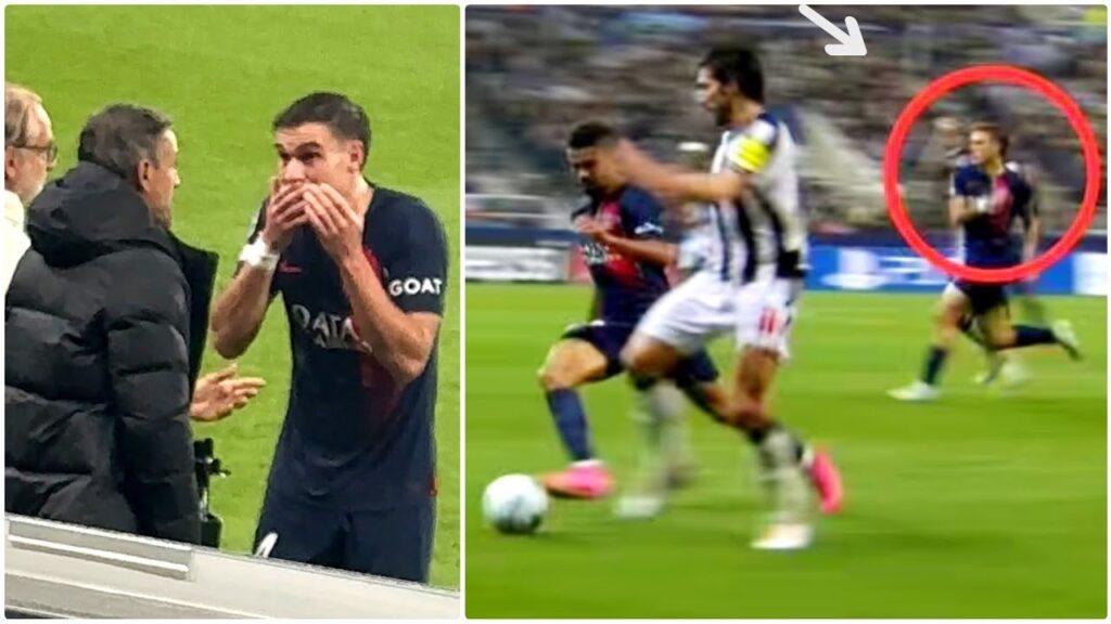 Bruno Guimaraes punches Manuel Ugarte in the head in Newcastle vs PSG and only gets a yellow card!