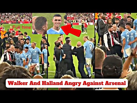 Kyle Walker and Haaland furious clash with Arsenal staff after Man City defeat