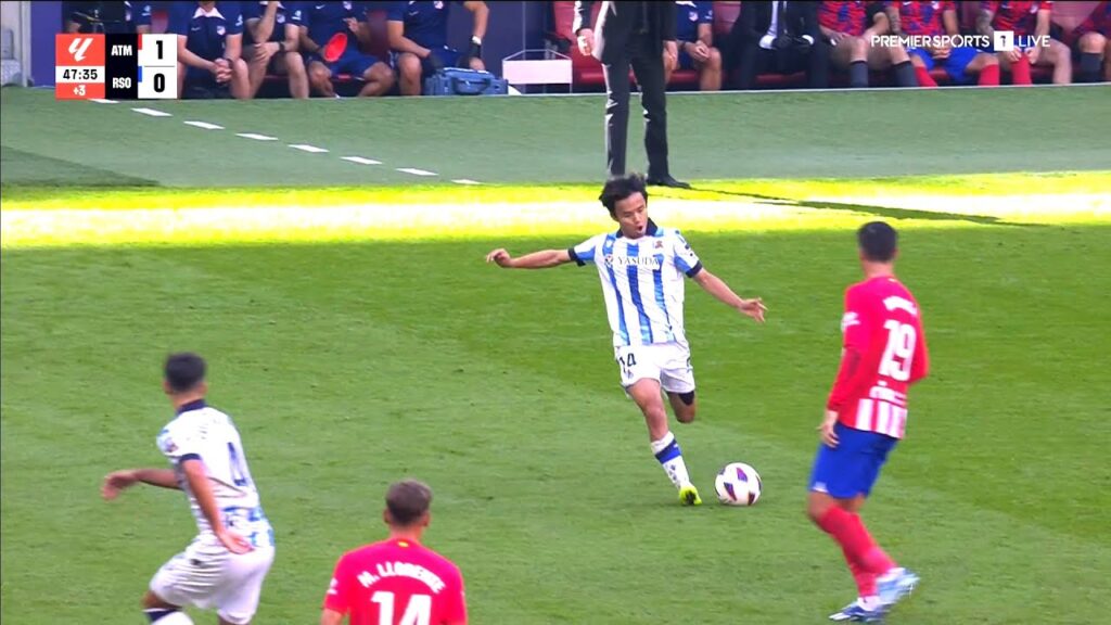 久保建英 vs アトレティコ・マドリード。 久保にとっては何かをするのが難しい試合だった。 (2023/10/08)