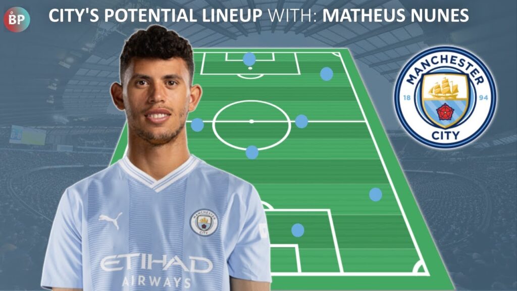 MATHEUS NUNES MAN CITY: Manchester City's Potential Lineup with NEW SIGNING Nunes to Man City